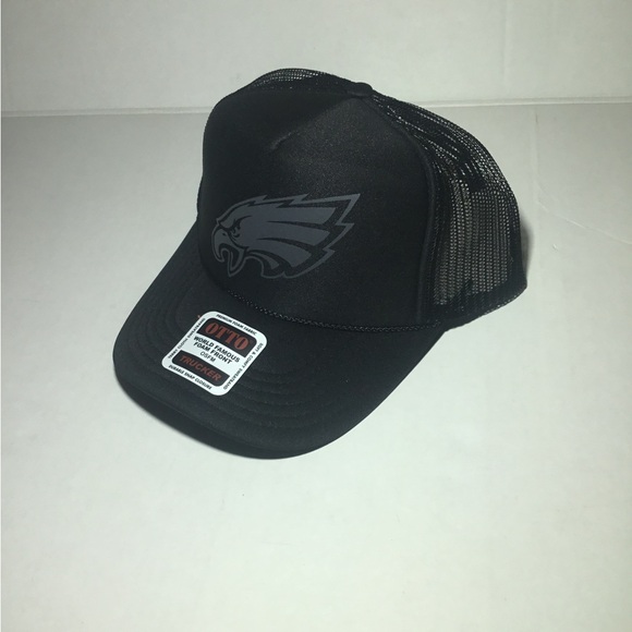 NEW Philadelphia Eagles Tonal Logo Foam Trucker Mesh Snapback Hat BLACKOUT - Picture 3 of 3